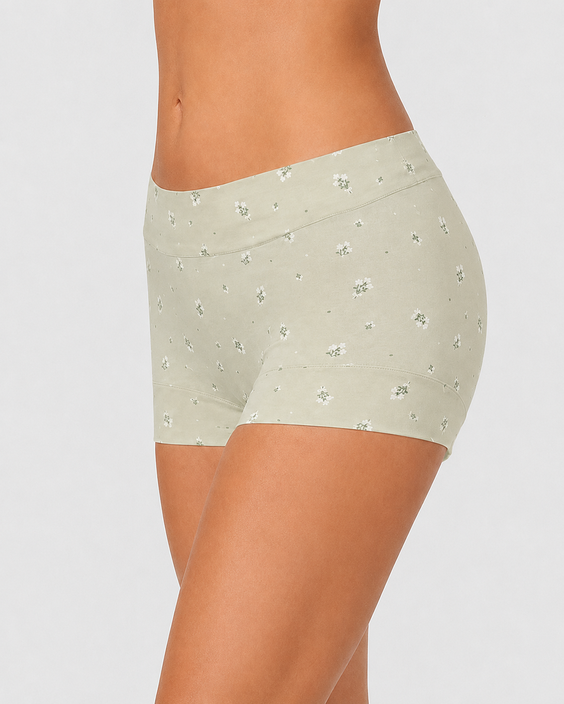 Pure Cotton Floral Print Tummy Control Seamless Breathable Boxer Briefs