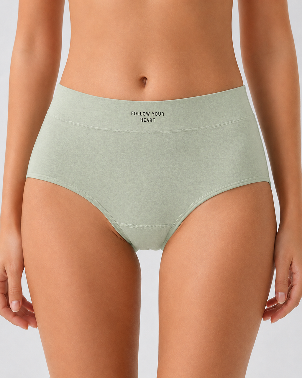 Plus Size 5-Pack Pure Cotton Antibacterial Mid-Waist Panties