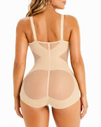 Sexy Deep V Cross Mesh Breathable Tummy-control Bodysuit Shapewear