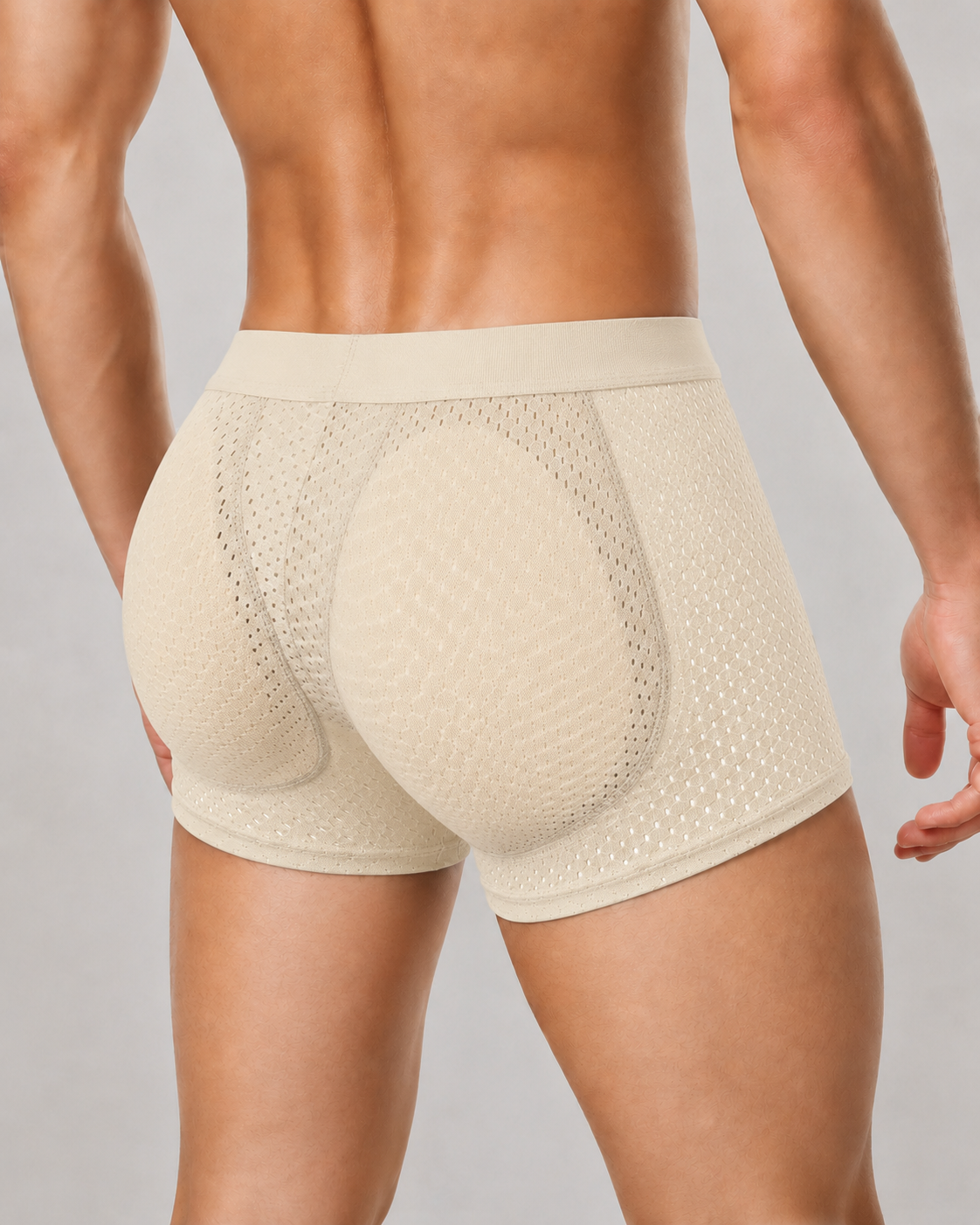 2-Pack Men's Breathable Mesh with Removable Pads for Buttock Shaping Panties