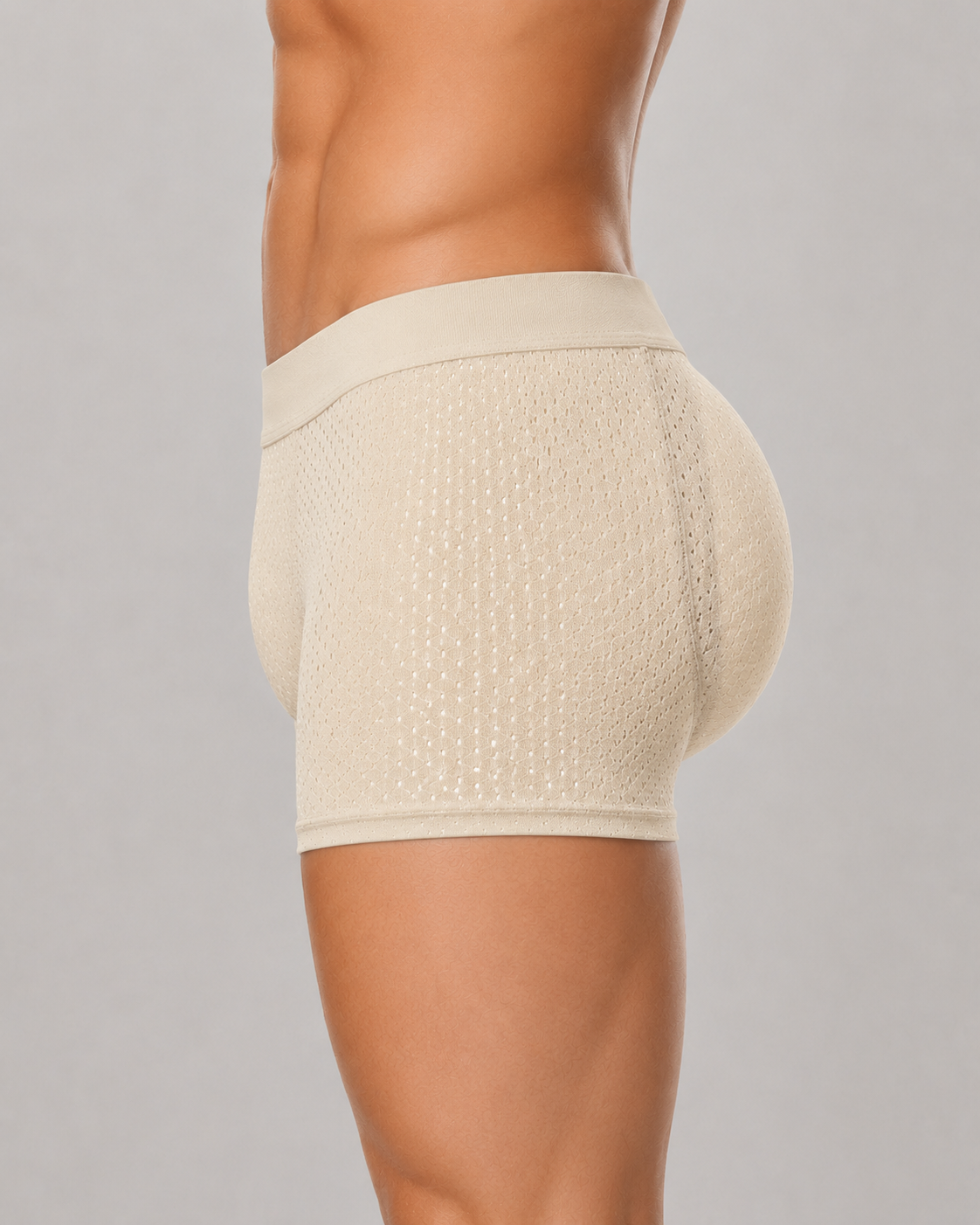 2-Pack Men's Breathable Mesh with Removable Pads for Buttock Shaping Panties