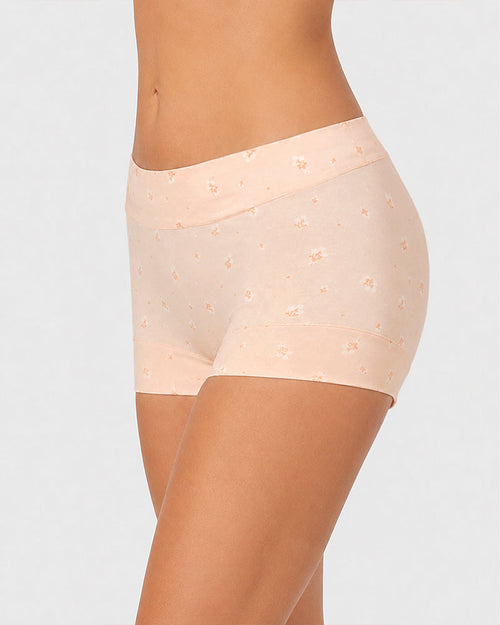 Pure Cotton Floral Print Tummy Control Seamless Breathable Boxer Briefs