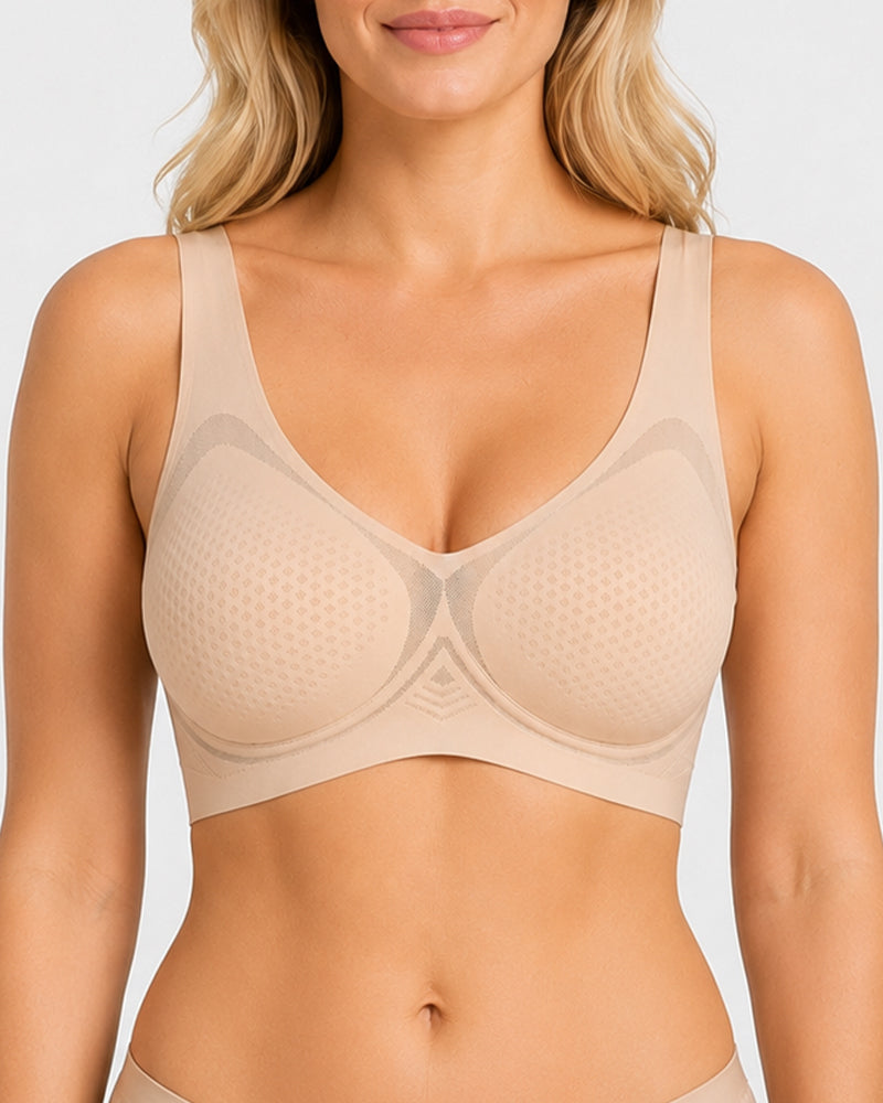 Ultra Thin Deep V Seamless Breathable Wire-Free Jelly Bra