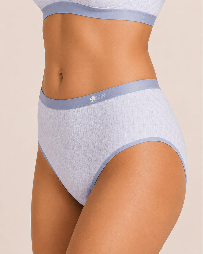4-Pack Mid-waist Cotton Antibacterial Seamless Jacquard Breathable Briefs