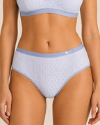 4-Pack Mid-waist Cotton Antibacterial Seamless Jacquard Breathable Briefs