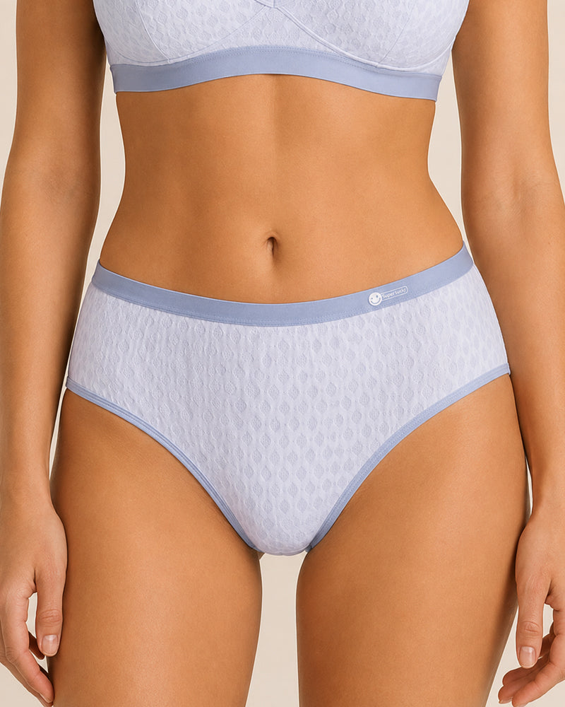 4-Pack Mid-waist Cotton Antibacterial Seamless Jacquard Breathable Briefs