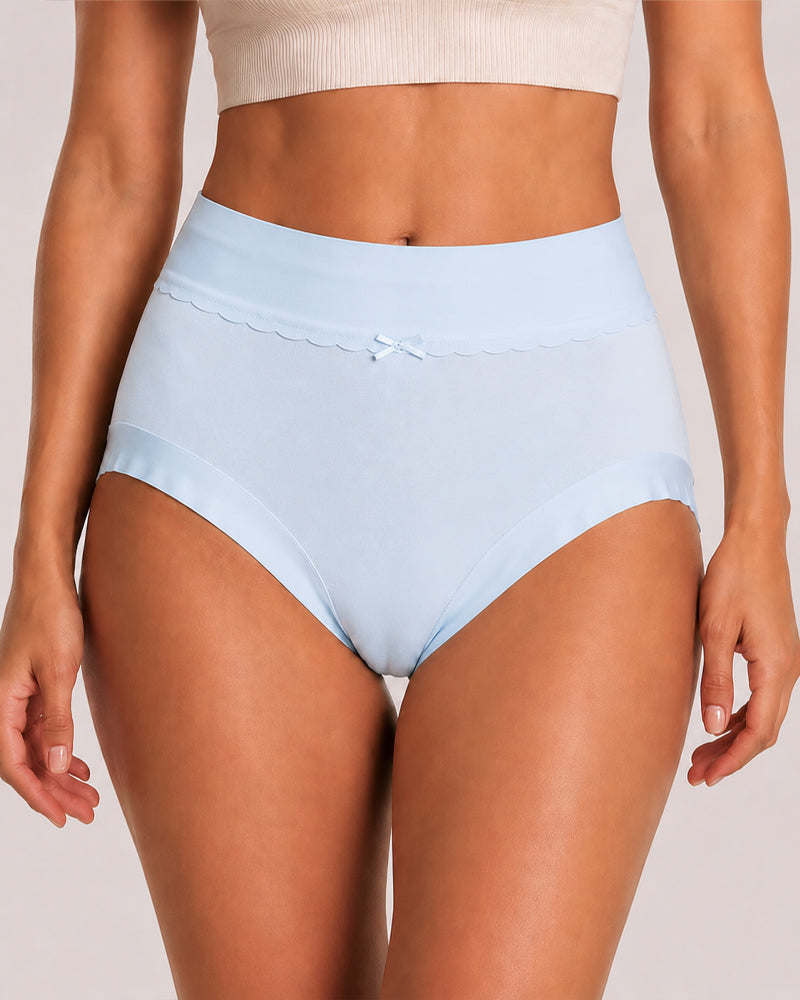 Five-Pack Pure Cotton High Waist Tummy Control Seamless Breathable Briefs