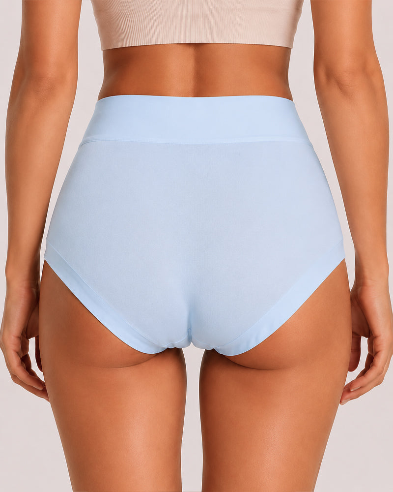 Five-Pack Pure Cotton High Waist Tummy Control Seamless Breathable Briefs