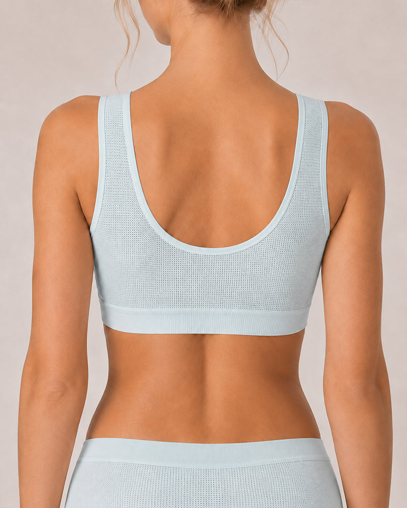 Front Closure Ultra-thin Breathable Mesh Seamless Wire-free Vest Bra
