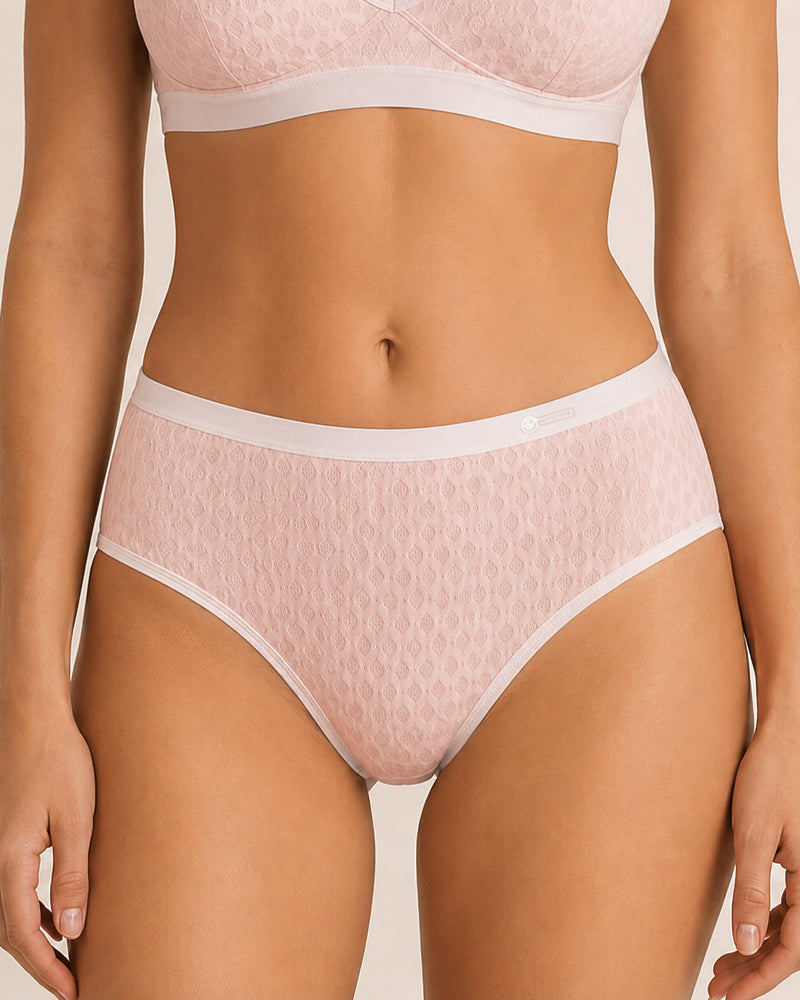 4-Pack Mid-waist Cotton Antibacterial Seamless Jacquard Breathable Briefs