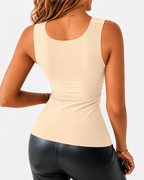 High Strechy Seamless U Neck Built-in Bra Tank Tops