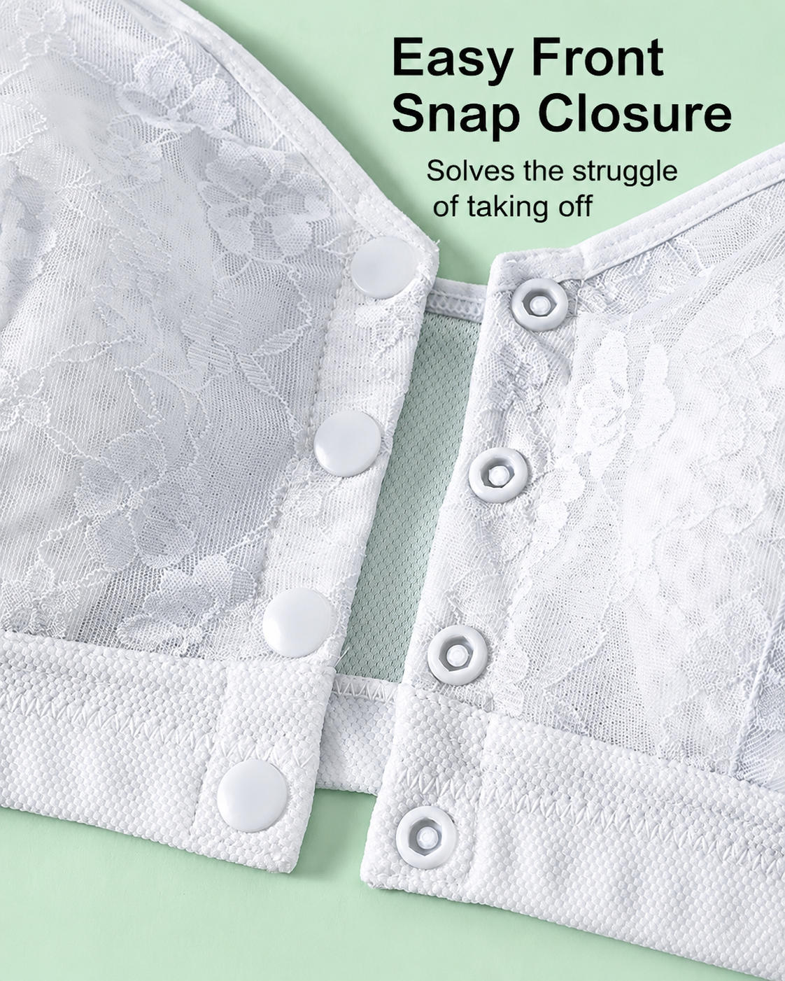 Plus Size Front Closure Seamless Lace Mesh Breathable Vest Bra