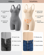 Women's Seamless Double-Layer Tummy Control Zipper Bodysuit Shapewear