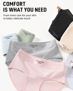 Plus Size 5-Pack Pure Cotton Antibacterial Mid-Waist Panties