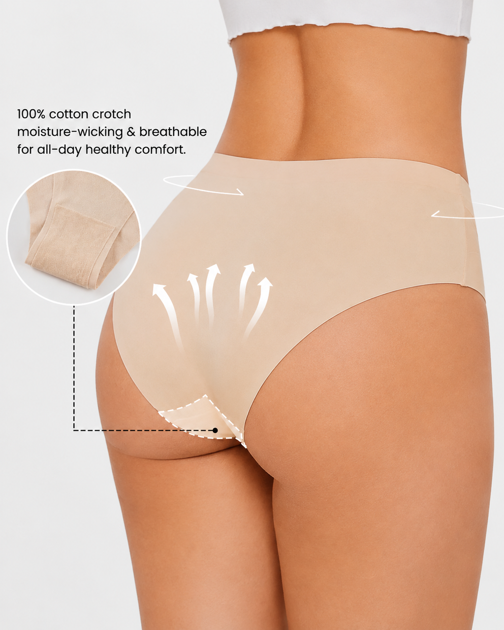 5-Pack Seamless Mesh Cutout Elastic Panty