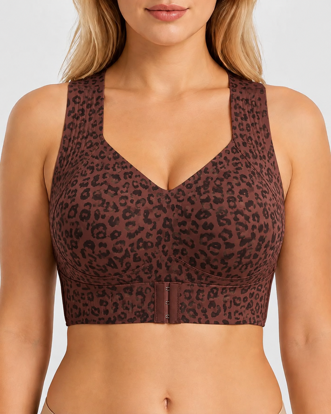Front Closure Cross Back Wireless Posture Seamless Support Bra