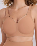 Women's Plus Size Wire-Free Seamless V-Neck Comfort Bra