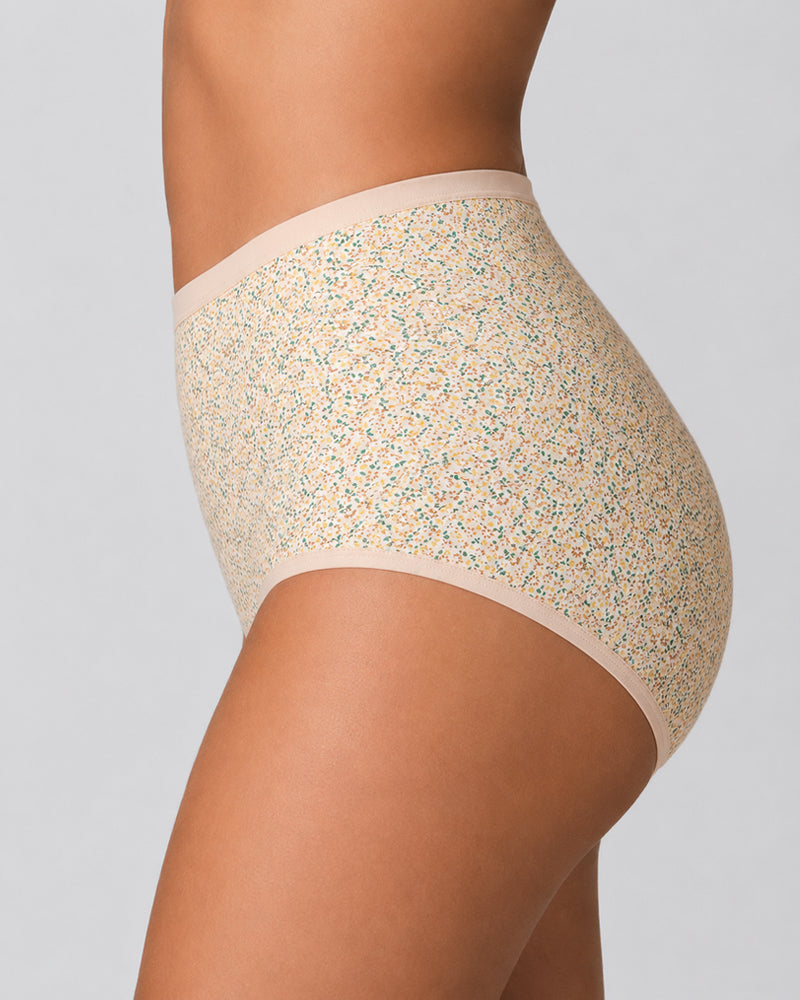 4-Pack High Waist Cotton Printed Loose Stretch Briefs