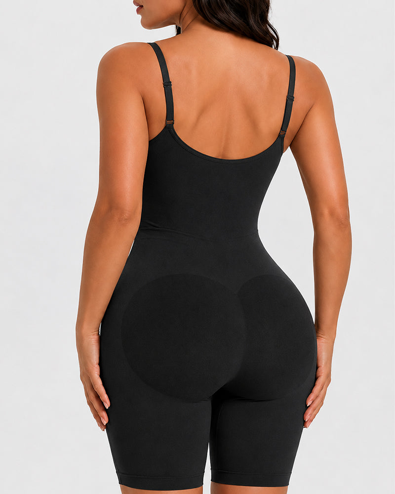 Seamless Tummy Control Back Pull-Down Bodysuit Shapewear
