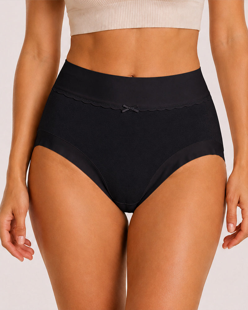 Five-Pack Pure Cotton High Waist Tummy Control Seamless Breathable Briefs