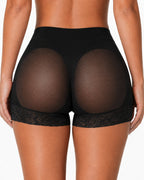 V Crossover Sheer Mesh Elastic Tummy Control Butt Lifting Shaping Panties
