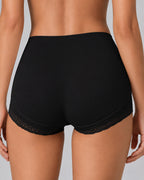 2-Pack High Waist Tummy Control Seamless Cross-over Sheer Mesh Boxer Briefs