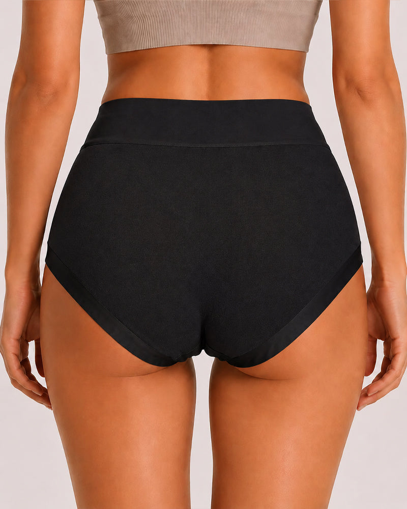 Five-Pack Pure Cotton High Waist Tummy Control Seamless Breathable Briefs