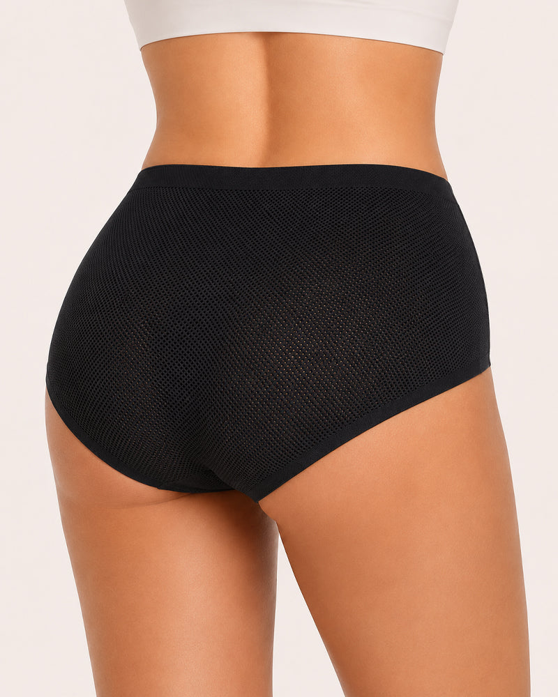 3-Pack Plus Size Mesh Ice Silk Breathable Seamless Panties