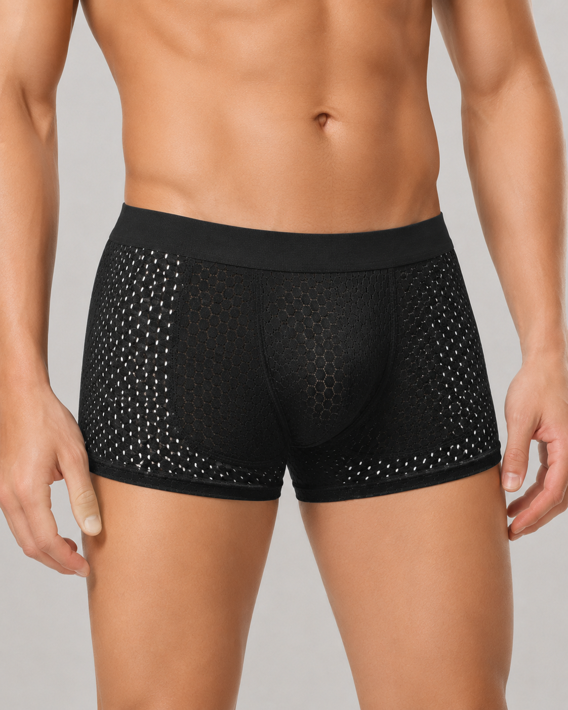 2-Pack Men's Breathable Mesh with Removable Pads for Buttock Shaping Panties
