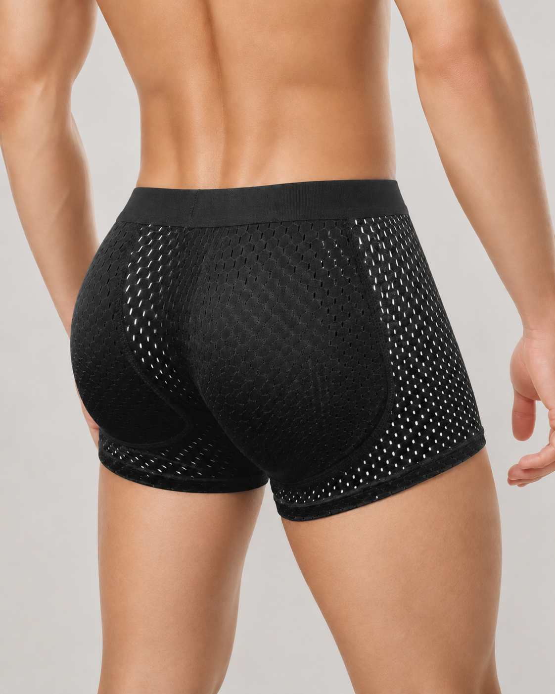 2-Pack Men's Breathable Mesh with Removable Pads for Buttock Shaping Panties