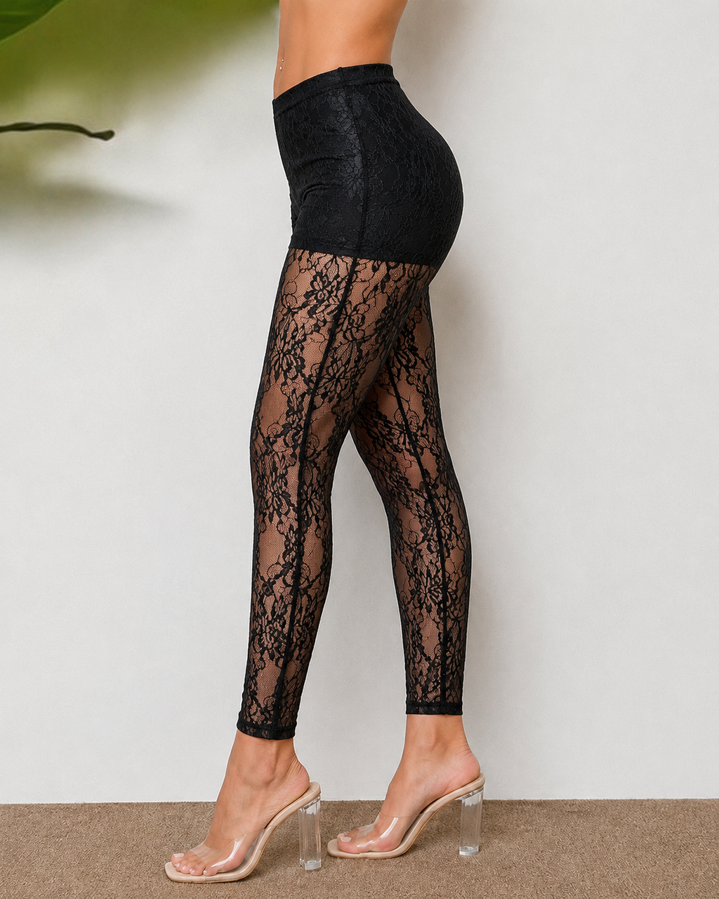 Women's Sexy Lace Mesh Hollow-Out Long Pants