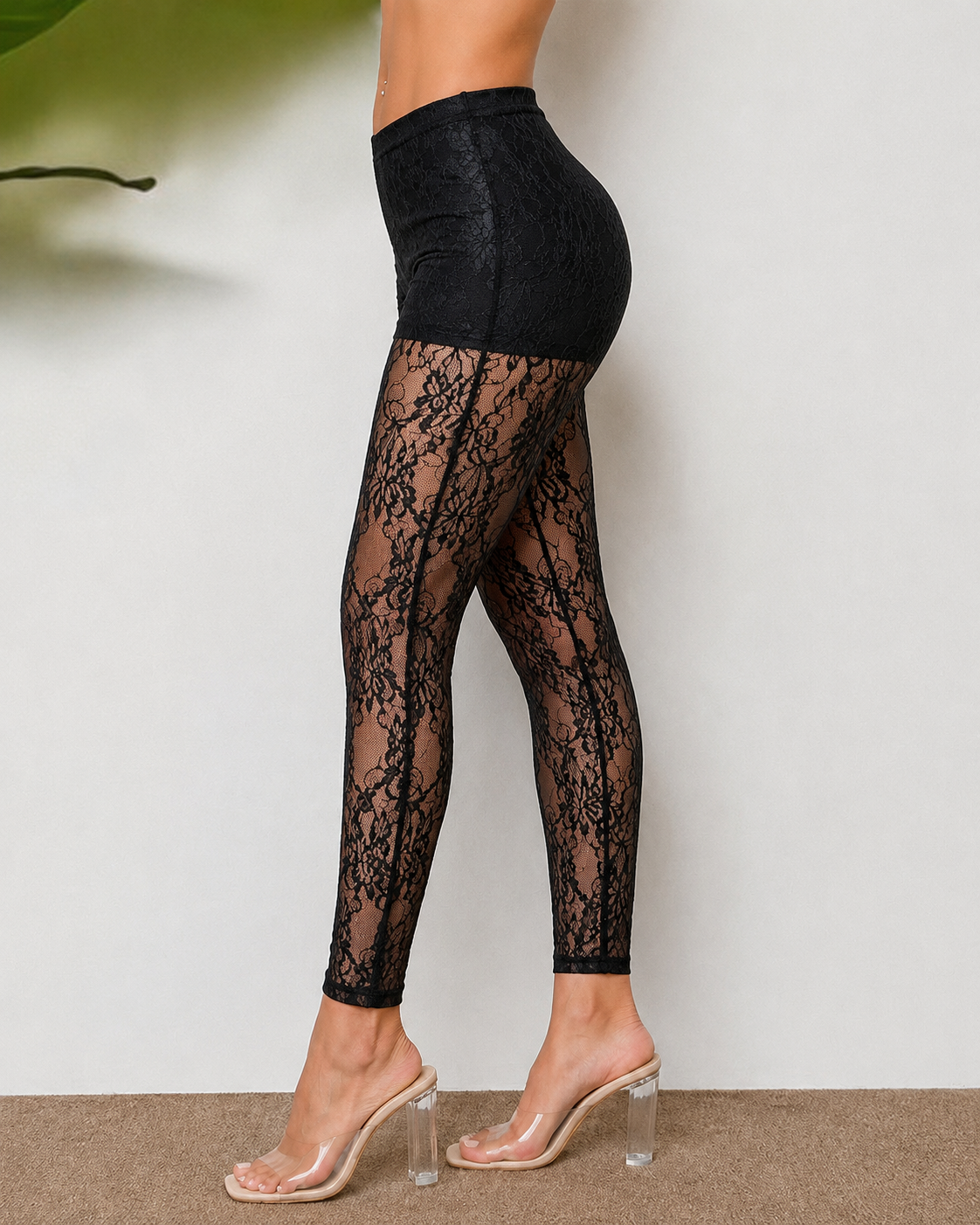 Women's Sexy Lace Mesh Hollow-Out Long Pants