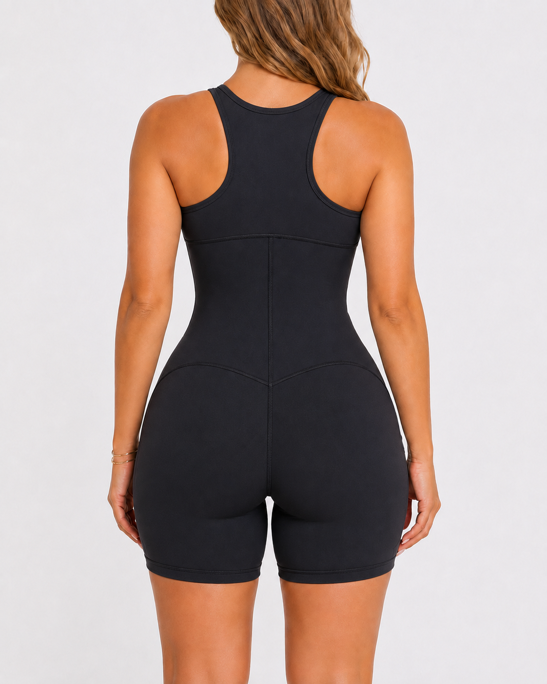 Front Zipper SaunaSculpt Compression with Pockets Shaping Bodysuit