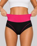 Women's  High Waist Colorblock Seamless Cotton Briefs