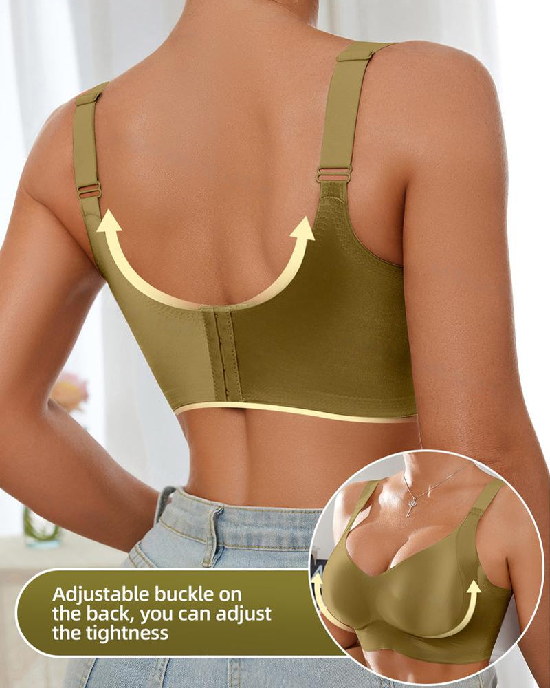 Women's Solid Color Adjustable Wire-Free Seamless Push-Up Breathable Bra