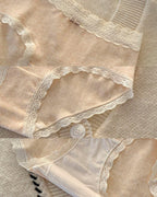 Five-pack Pure Cotton High Waist Lace-trimmed Briefs