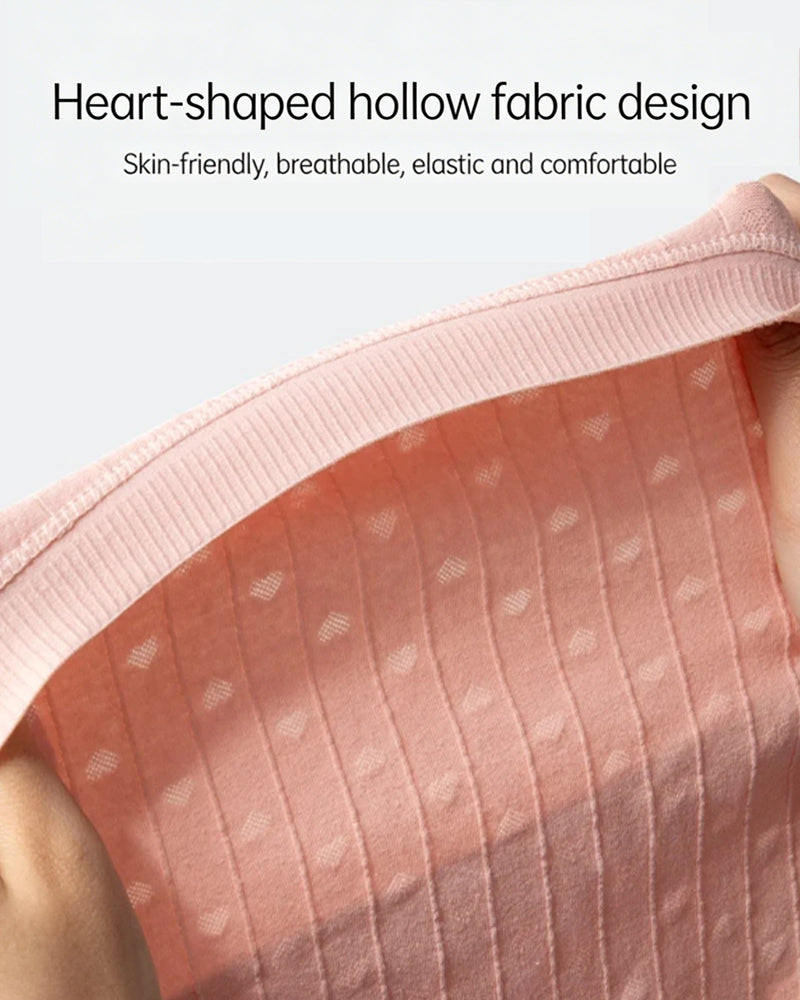 Multi-Pack Women's Mid-Waist Lace Striped Heart Antibacterial Cotton Panties