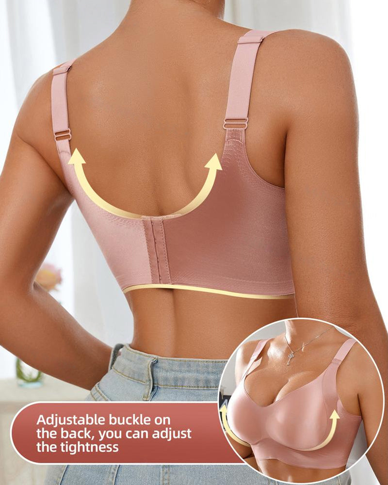 Women's Solid Color Adjustable Wire-Free Seamless Push-Up Breathable Bra