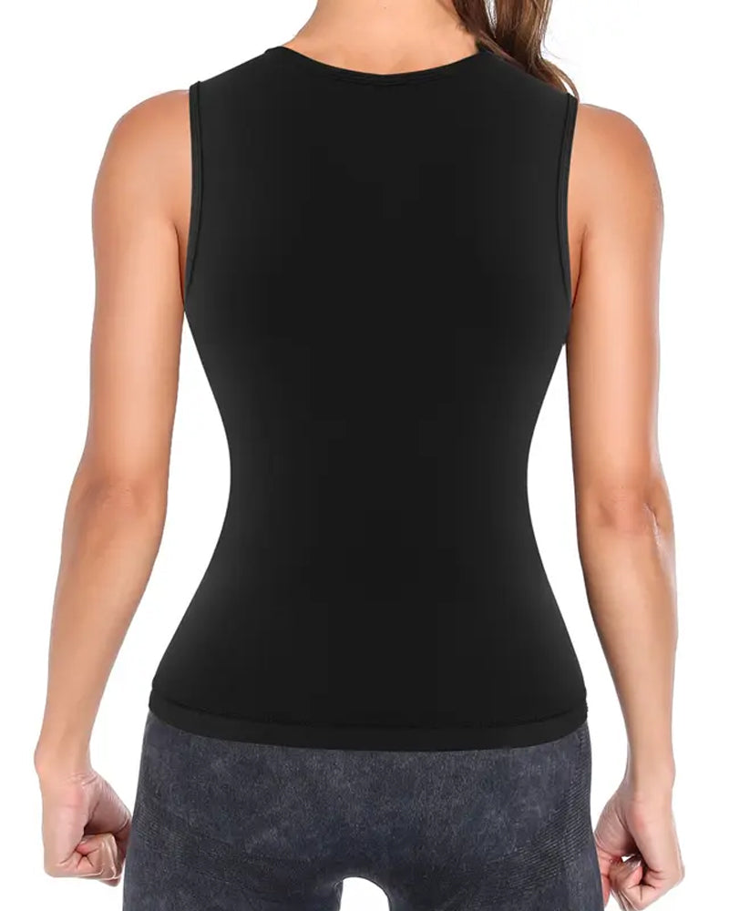 Women's Sweat-Inducing Adjustable Zipper Abdominal Shaping Sauna Waist Training Vest