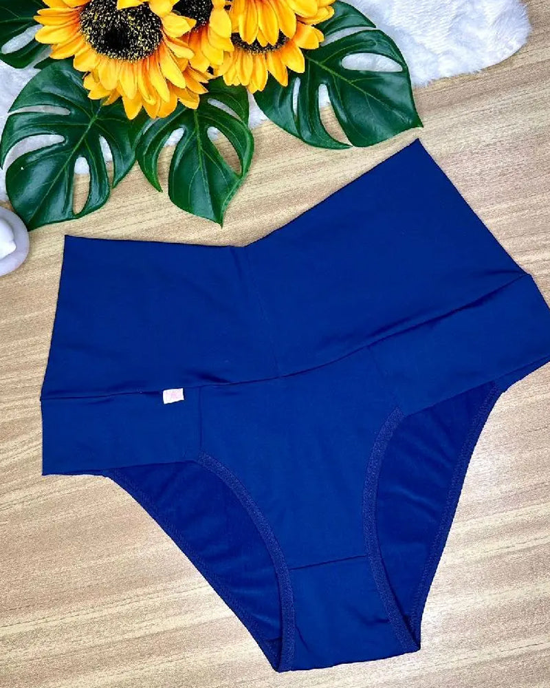 Women's High-waisted Stretch Solid Color Soft Comfortable Briefs