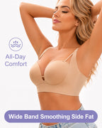 Women's Wire-free Padded Push-up Seamless T-shirt Bra