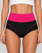 Women's  High Waist Colorblock Seamless Cotton Briefs