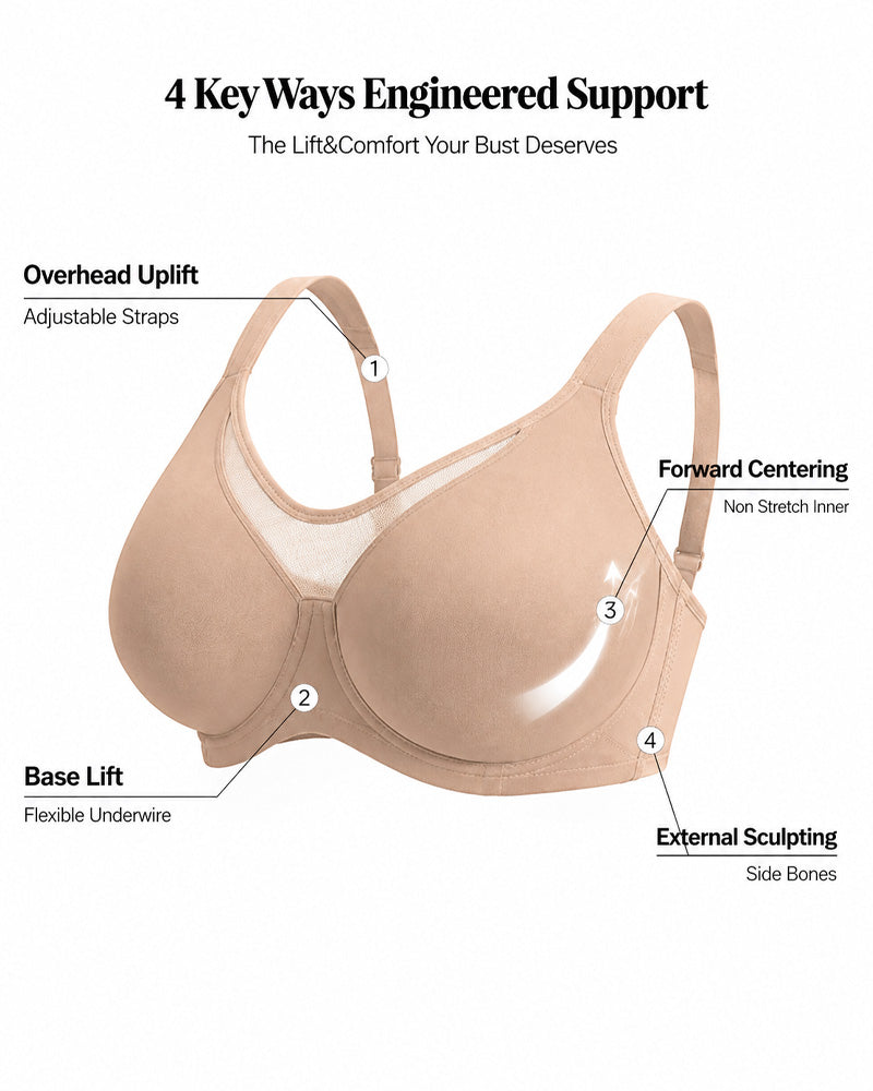 Full-Cup Plus Size Underwire Support Unpadded Bra