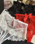 High-waisted Lace Openwork Mesh Breathable Panties