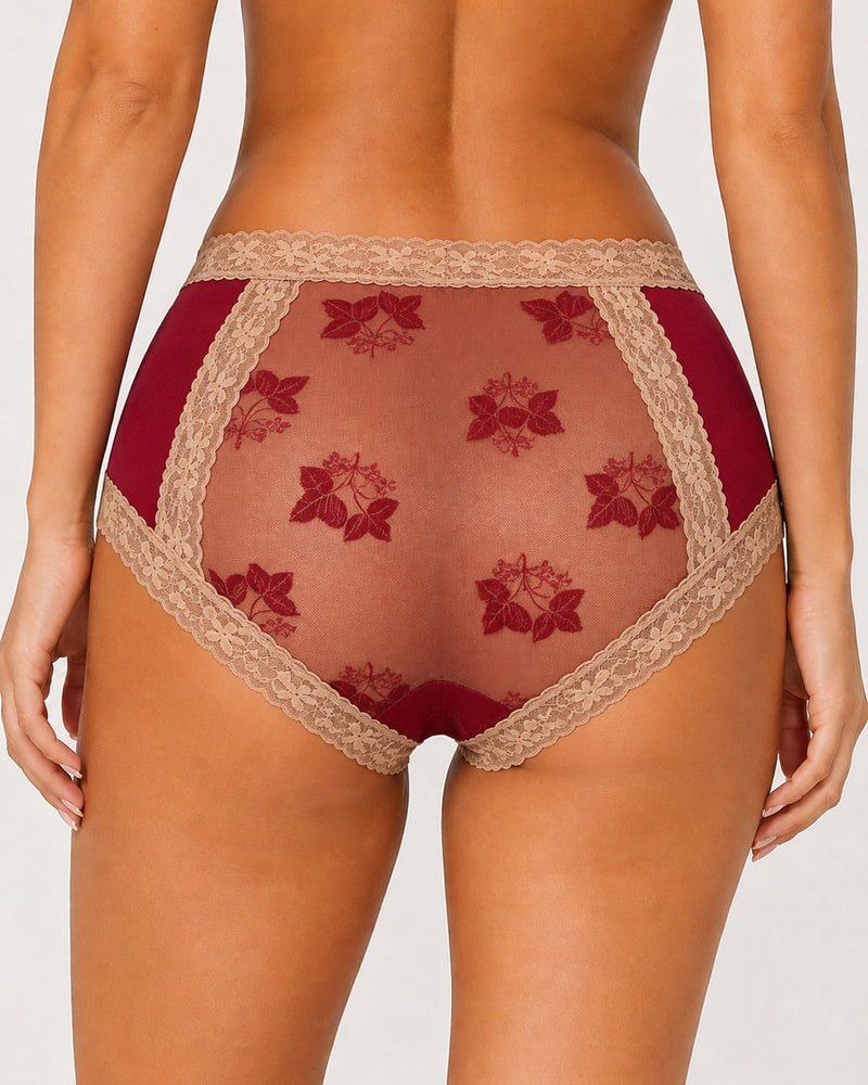 Seamless Breathable See-through Lace Cotton Panties
