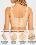 Front Closure Wide Straps Cup Full Coverage Push Up Bra