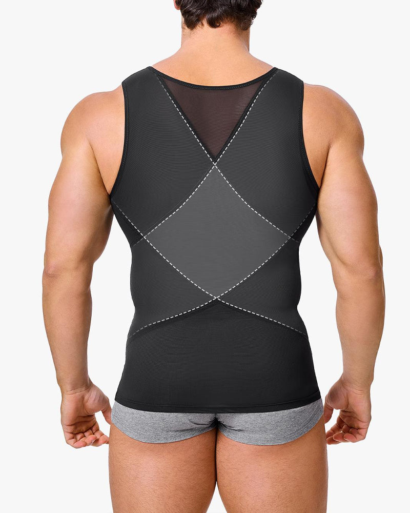 Men's High Elastic Seamless Tummy Control Mesh Breathable Shaping Vest