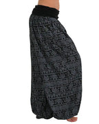 Casual Loose Retro Print Wide-leg Pants