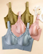 Women's Solid Color Adjustable Wire-Free Seamless Push-Up Breathable Bra
