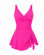 Deep V Crossover Swimsuit Dress